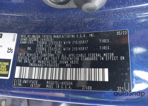 2023 Toyota Corolla Cross Le from USA, damaged, VIN 7MUBAABG7PV064085